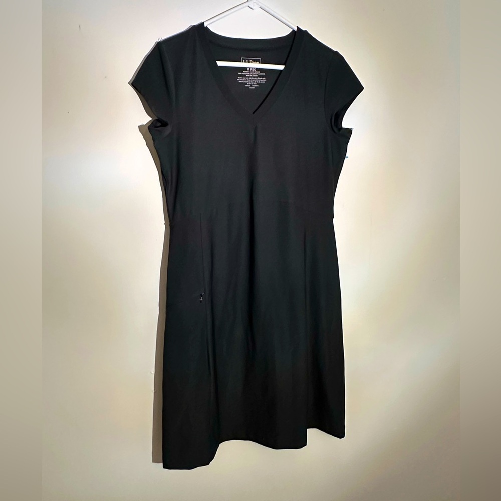 Black LL Bean Fitness Sporty Lycra Dress sz M